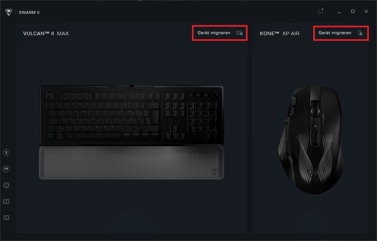 Geräte von ROCCAT Swarm zu Swarm II migrieren