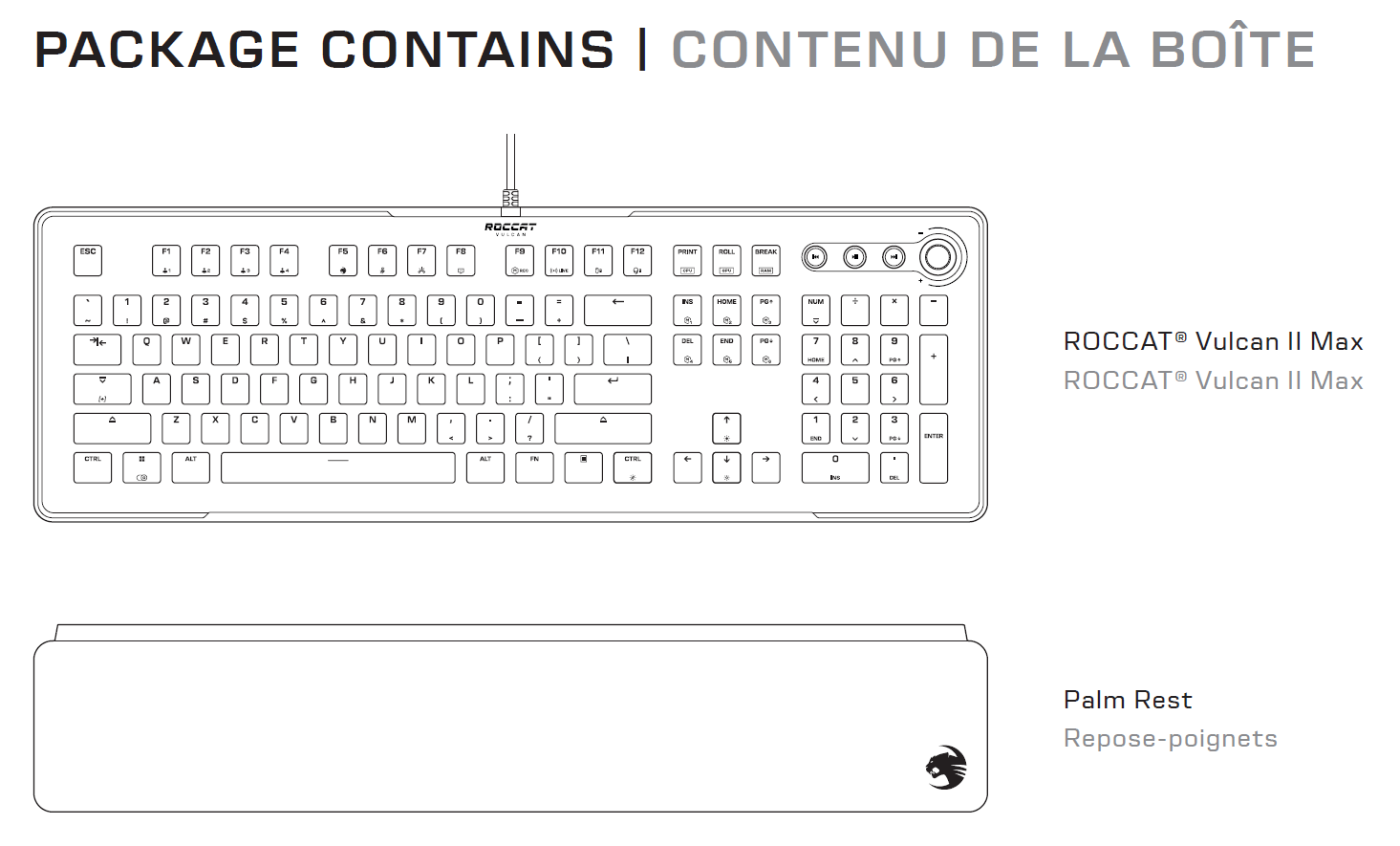 Pieds Inclinaison De Rechange Pour Clavier Roccat Vulcan TKL - Neuf, Fabrication Française